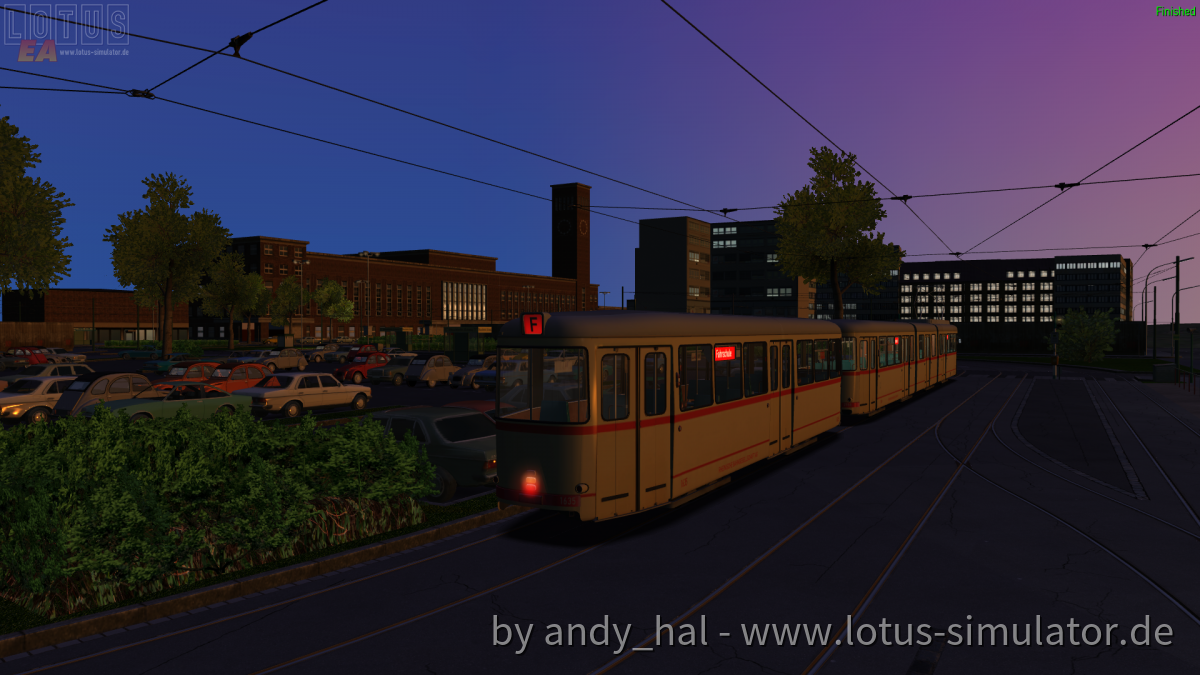 Streckenkunde im Sonnenuntergang