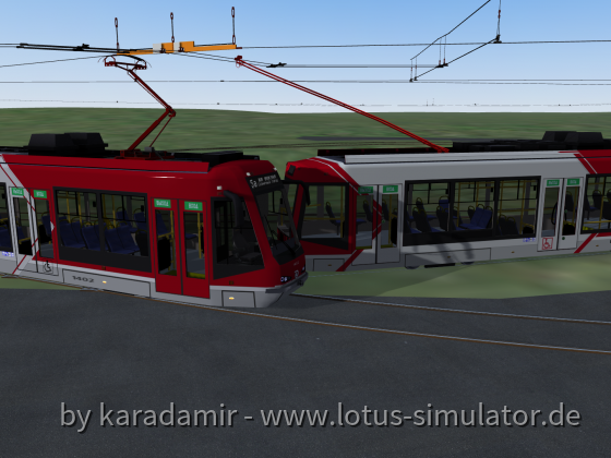 Tram and trolleybus crossing test.