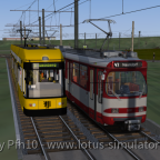 NGT6DDer und GT8S in der Neuen Gleisschleife Grunsdorf