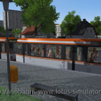 Ein N/M-Wagen-Doppel auf der Linie 101 auf Diorama.