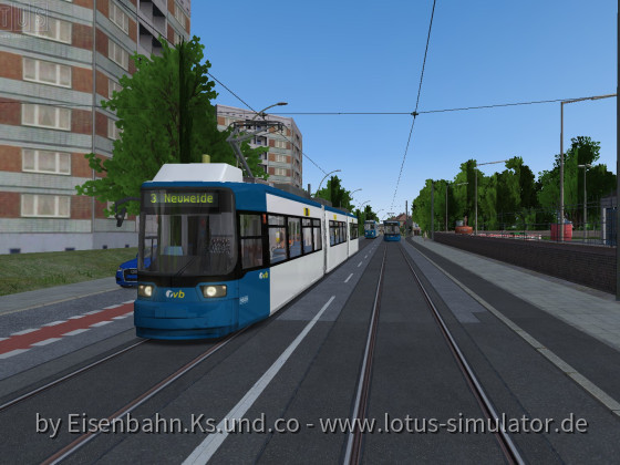 Treffen von 2 GT6N und einer N8C NF als Fahrschule in Rheinhausen