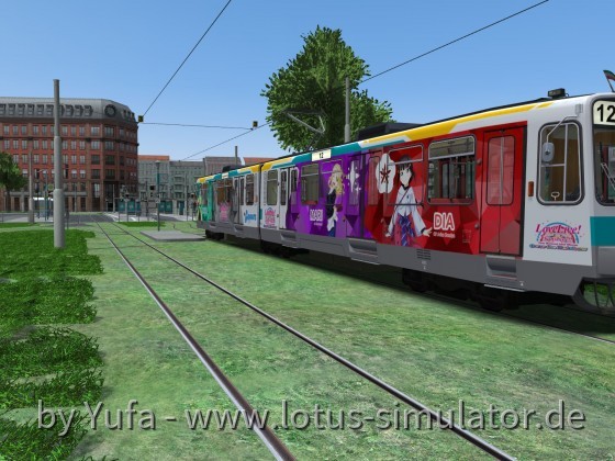 Gras und bunte Bahn am Hauptbahnhof