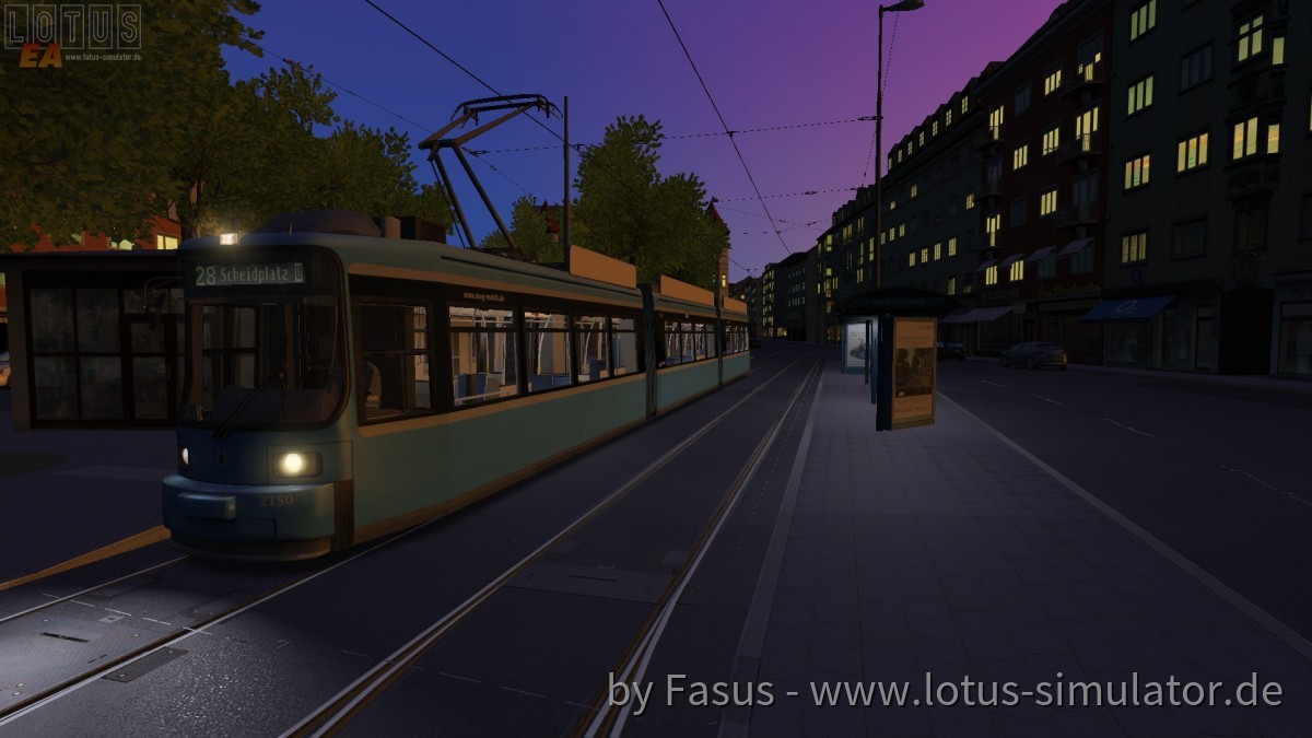 Tram München, (H) Kurfürstenplatz, Linie 28 Richtung: Scheidplatz