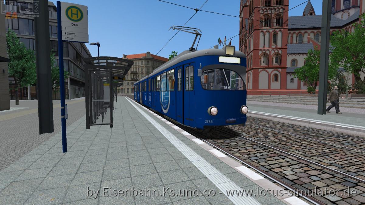 Ein Bild vergangener Tage, als GT8 Wagen 2965 noch täglich im Dienst war